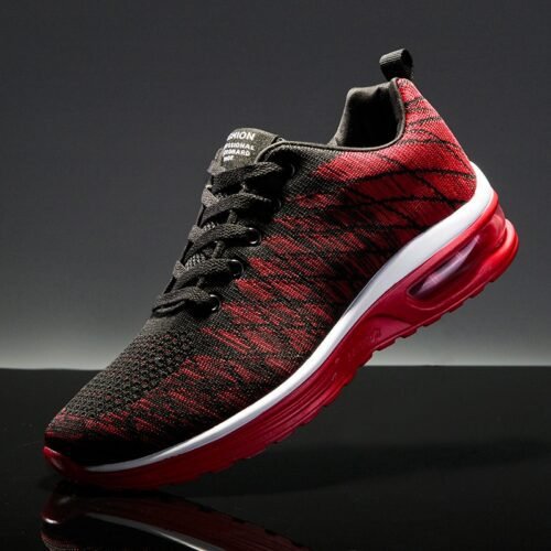 Flying woven air cushion men's shoes trend sports shoes Korean breathable running shoes men's casual shoes - Image 3
