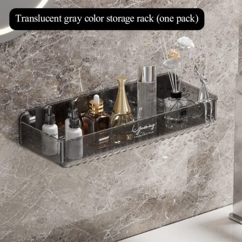 PET bathroom rack wash table cosmetic storage box on the wall bathroom storage rack toilet finishing appliances - Image 3