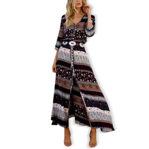 Women's Clothing Plus Color Bohemian Print New Dress Beach Skirt - Image 3