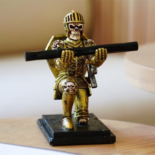 Knight Skeleton Pen Holder Home Decoration Resin - Image 4