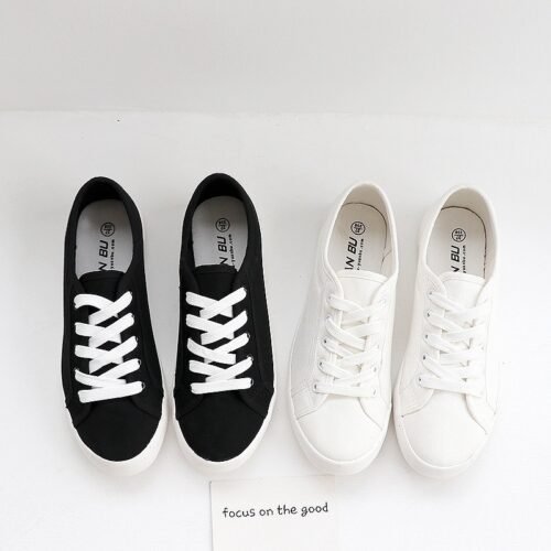 Low Top Small White Shoes for Women's Shoes, Korean Version Canvas Shoes, Simple, Breathable, Comfortable Couple Shoes - Image 4