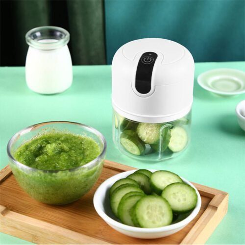 250ml Home Kitchen Appliances Vegetable Meat Electric Mini USB Rechargeable Multifunctional Chopper Garlic Masher Wireless Garlic Beater - Image 2
