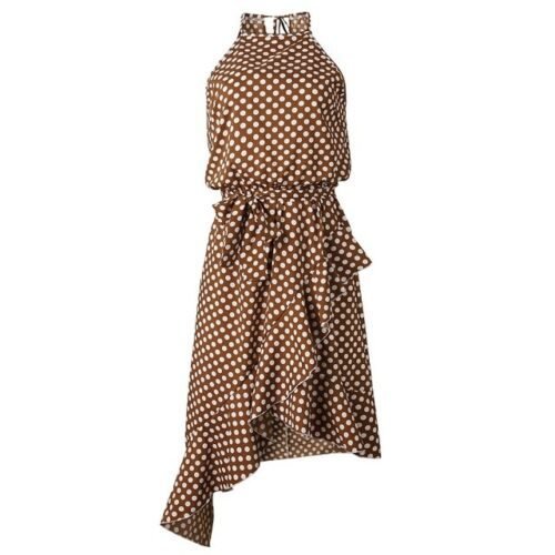 Sleeveless High Waist Casual Dress Summer  Dot Print Women Ruffles Dress Loose Elegant Lace Up Women Clothes Sexy Dresses - Image 9