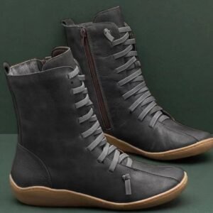 New lace-up side zip lady boots Flat casual shoes low Doc Martens