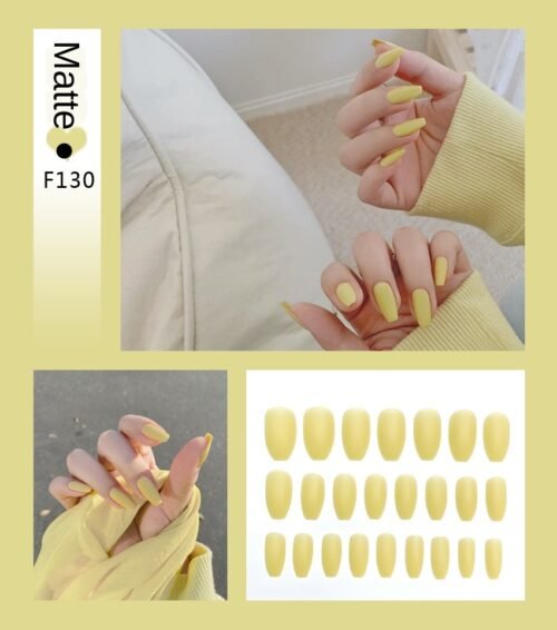 Nail Art Fake Nails Stiletto Tips Clear Press on Long False with Glue Coffin Stick Display Full Cover Artificial Designs Matte - Image 13