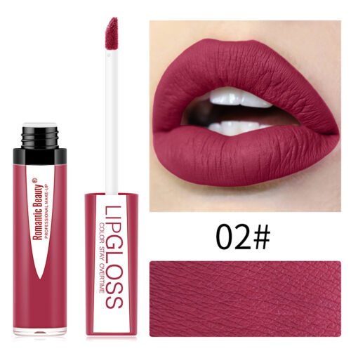 Romantic Beauty Waterproof Non-Stick Lip Glaze Portable Matte Texture Lip Gloss - Image 9