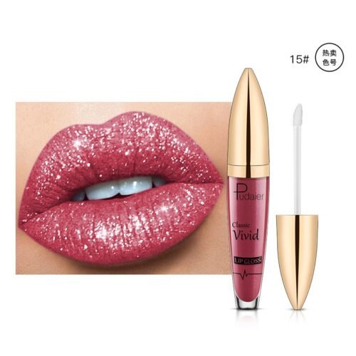 Pudaier matte pearl gloss lip gloss does not stick to cup lip glaze, develops color, liquid lipstick, and lip gloss - Image 4