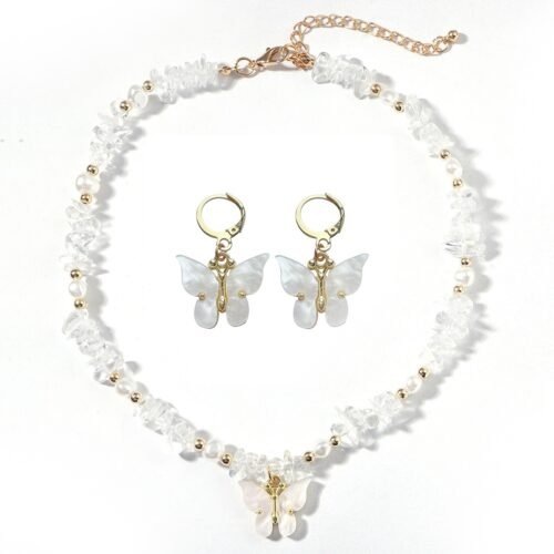 Butterfly Necklace Female Summer Clavicle Chain Fairy Temperament Forest Colorful Resin Butterfly Earrings Creative Jewelry Set - Image 6