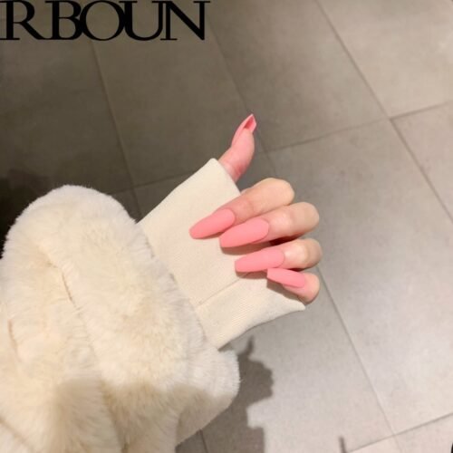 Nail Art Fake Nails Stiletto Tips Clear Press on Long False with Glue Coffin Stick Display Full Cover Artificial Designs Matte - Image 3