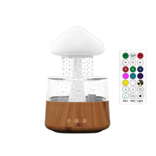 New Designed Cool Mist Essential Oil 7 Colors LED Night Light Wood Grain Cloud Rain Water Air Humidifier - Image 6