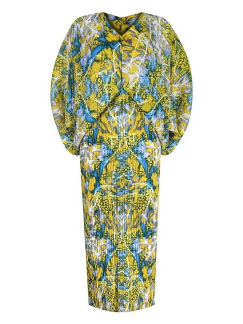 Pleated Vintage Printed Batwing Sleeve Dress Women Spring Summer Loose Plus Size Dress Indie Folk Aesthetic Clothes - Image 2