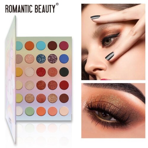 Romantic Beauty 30 Color Large Plate Pearlescent Matte Eye Shadow Plate Color Makeup Eye Shadow - Image 3