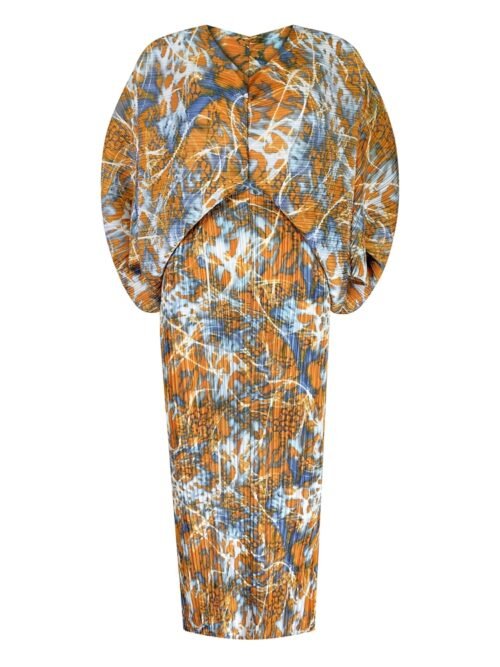 Pleated Vintage Printed Batwing Sleeve Dress Women Spring Summer Loose Plus Size Dress Indie Folk Aesthetic Clothes - Image 4