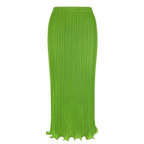 Miyake Pleated  Spring Autumn Green Skirt Two piece Sets Elegant Casual Designer Clothes - Image 6