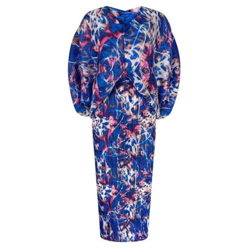 Pleated Vintage Printed Batwing Sleeve Dress Women Spring Summer Loose Plus Size Dress Indie Folk Aesthetic Clothes - Image 12