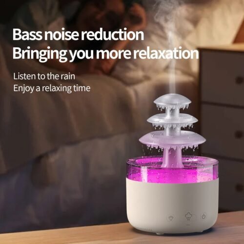 New 500ml Cloud Rain Air Humidifier 3 Layer Essential Oil Aromatherapy Diffuser USB Mute Mist Air Humidifier With Colorful Light - Image 3