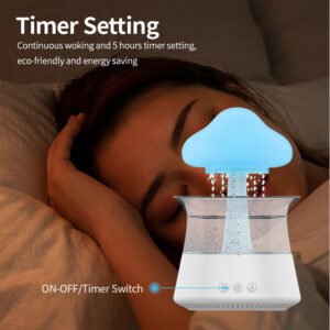 New Designed Cool Mist Essential Oil 7 Colors LED Night Light Wood Grain Cloud Rain Water Air Humidifier