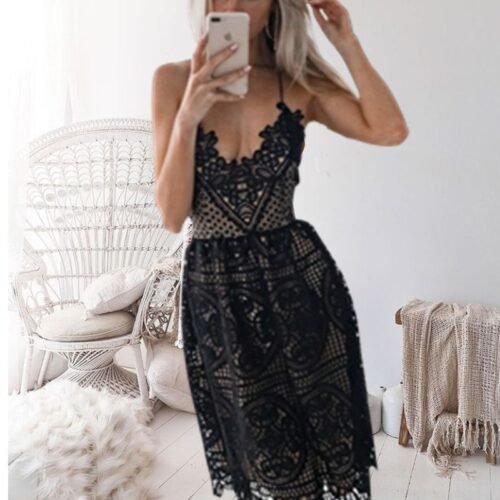 Dress women sexy lace halter plus size christmas vintage  woman clothes white party dresses club gothic summer - Image 4