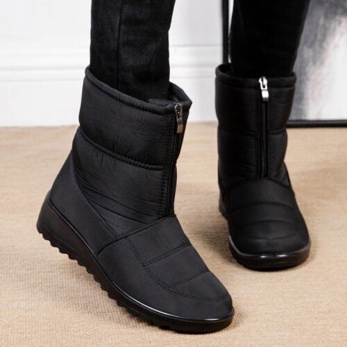 Middle-aged and elderly large size winter warm women snow boots women lazy slip-on waterproof - Image 4