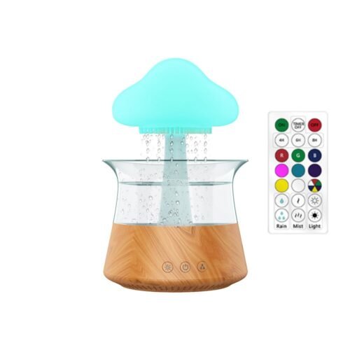 New Designed Cool Mist Essential Oil 7 Colors LED Night Light Wood Grain Cloud Rain Water Air Humidifier - Image 10