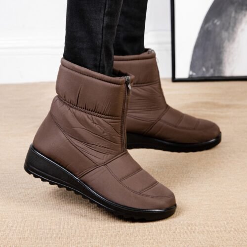 Middle-aged and elderly large size winter warm women snow boots women lazy slip-on waterproof - Image 2