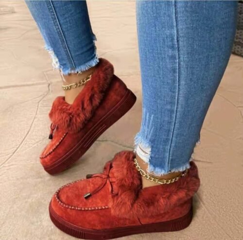 Explosive women's cotton shoes autumn and winter new large-size round head thick sole plus velvet snow boots - Image 10