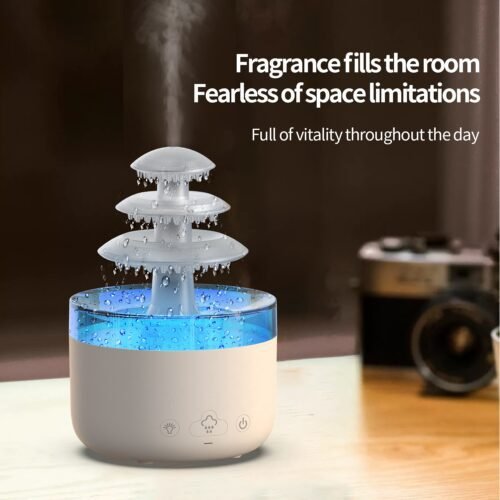 New 500ml Cloud Rain Air Humidifier 3 Layer Essential Oil Aromatherapy Diffuser USB Mute Mist Air Humidifier With Colorful Light - Image 4