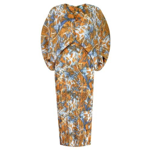 Pleated Vintage Printed Batwing Sleeve Dress Women Spring Summer Loose Plus Size Dress Indie Folk Aesthetic Clothes - Image 9