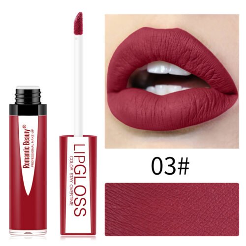 Romantic Beauty Waterproof Non-Stick Lip Glaze Portable Matte Texture Lip Gloss - Image 8