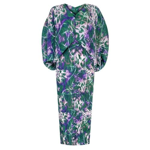 Pleated Vintage Printed Batwing Sleeve Dress Women Spring Summer Loose Plus Size Dress Indie Folk Aesthetic Clothes - Image 13