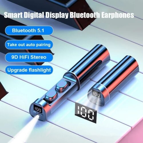 N21 wireless Bluetooth headset pull tube touch LED display binaural in ear mini sports universal - Image 7