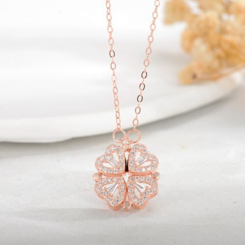 New Sterling Silver S925 Love Clover Necklace for Women, Two Wear Necklace, Fashionable Design - Image 3