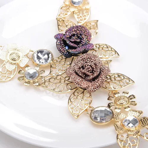 Austrian Crystal Rose Flower Leaf Jewelry Sets - Image 3