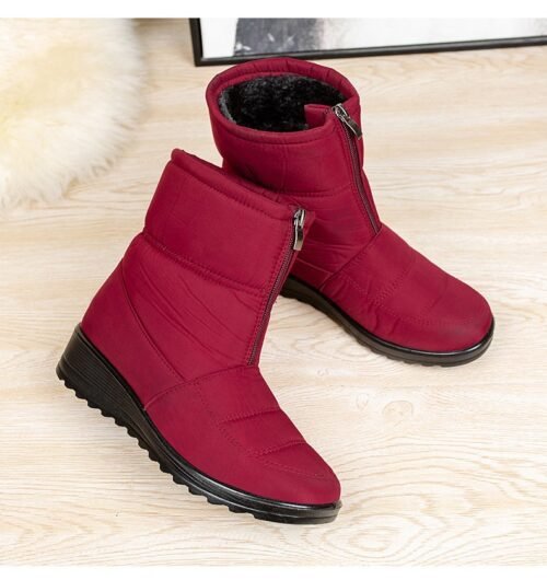 Middle-aged and elderly large size winter warm women snow boots women lazy slip-on waterproof