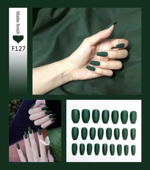 Nail Art Fake Nails Stiletto Tips Clear Press on Long False with Glue Coffin Stick Display Full Cover Artificial Designs Matte - Image 10