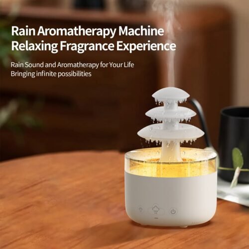 New 500ml Cloud Rain Air Humidifier 3 Layer Essential Oil Aromatherapy Diffuser USB Mute Mist Air Humidifier With Colorful Light - Image 5