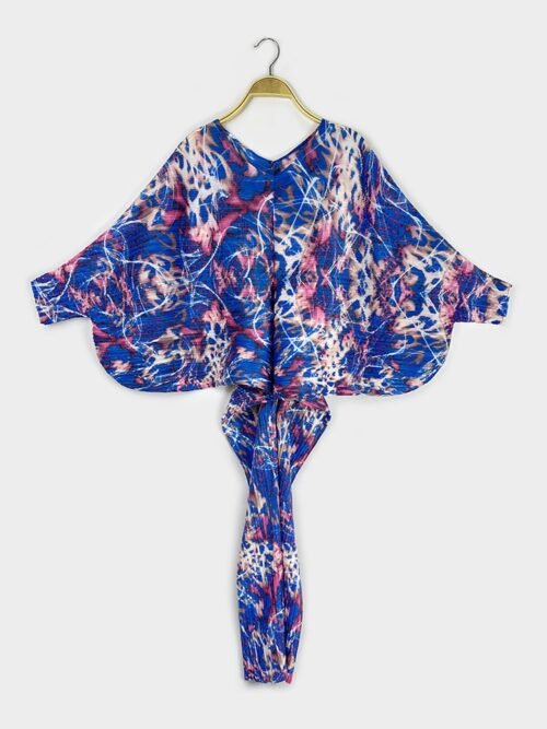 Pleated Vintage Printed Batwing Sleeve Dress Women Spring Summer Loose Plus Size Dress Indie Folk Aesthetic Clothes - Image 5