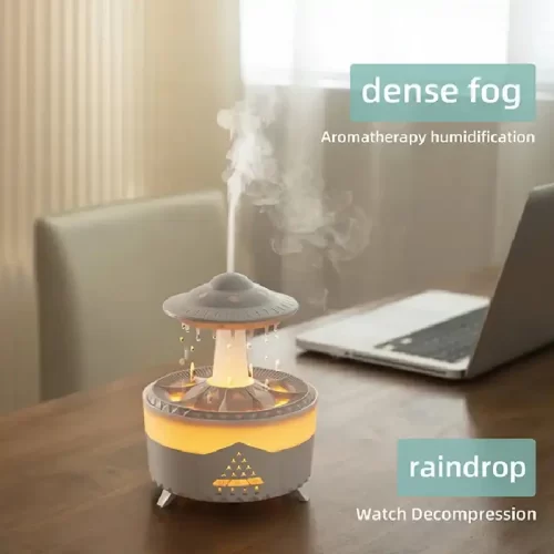 Rain Drop Air Humidifier Essential Oil Diffuser 350ml 7 Colors LED Lamp Ultrasonic Remote Control USB Rain Cloud Aroma Diffuser - Image 4