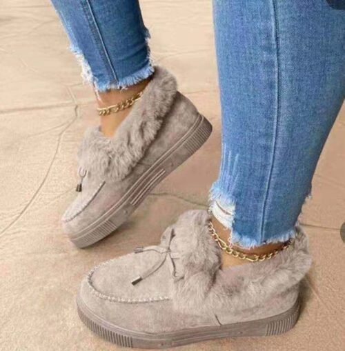 Explosive women's cotton shoes autumn and winter new large-size round head thick sole plus velvet snow boots - Image 6