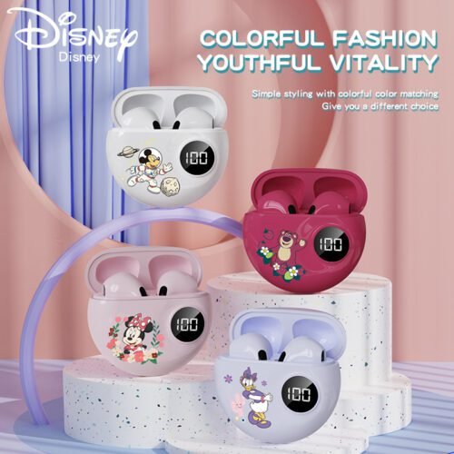 New Minnie Mickey Digital Display Bluetooth Headset Co-Branded Bluetooth Headset Apro6 Half In-Ear TWS - Image 3