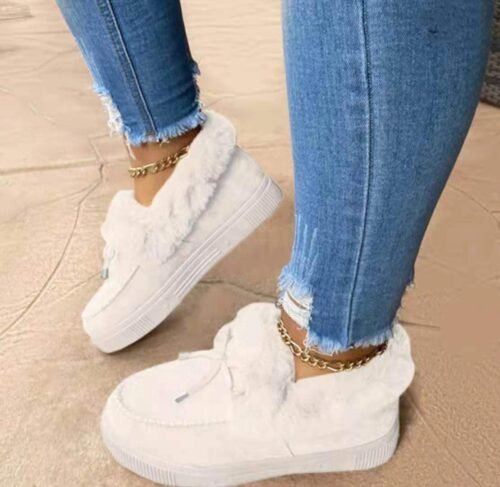 Explosive women's cotton shoes autumn and winter new large-size round head thick sole plus velvet snow boots - Image 11
