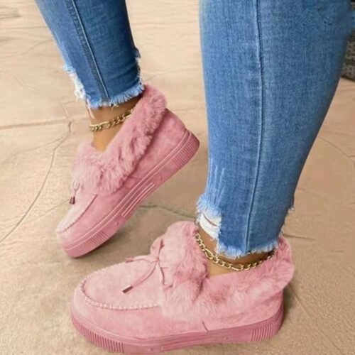 Explosive women's cotton shoes autumn and winter new large-size round head thick sole plus velvet snow boots - Image 14