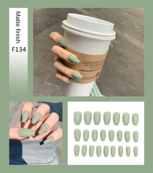 Nail Art Fake Nails Stiletto Tips Clear Press on Long False with Glue Coffin Stick Display Full Cover Artificial Designs Matte - Image 17