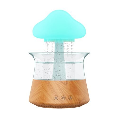 New Designed Cool Mist Essential Oil 7 Colors LED Night Light Wood Grain Cloud Rain Water Air Humidifier - Image 12