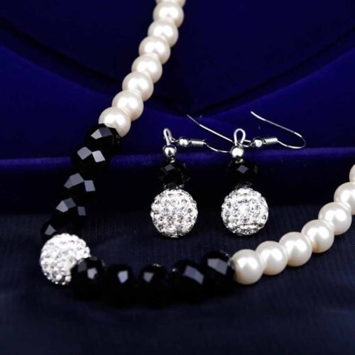 Simulated Pearl Jewelry Sets Party Pearl Earrings Necklace Bracelet Set Woman Earings Fashion Jewelry African Beads Jewelry Sets - Image 5