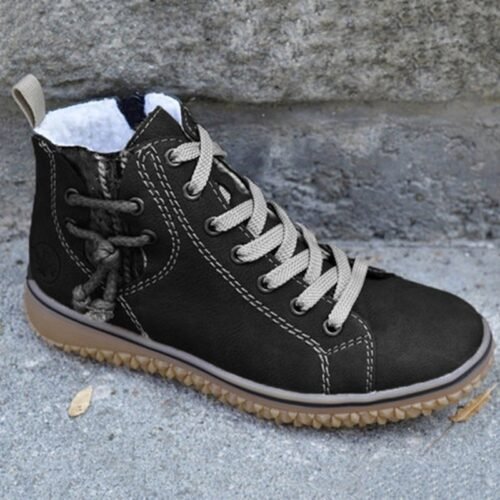 New women's Uggs flat Doc Martens with zipper and cotton ankle boots women's cotton shoes - Image 4