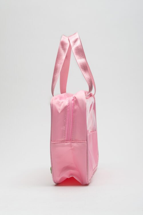 Light Pink TRAVEL Chenille Letter Clear PVC Makeup Bag - Image 9