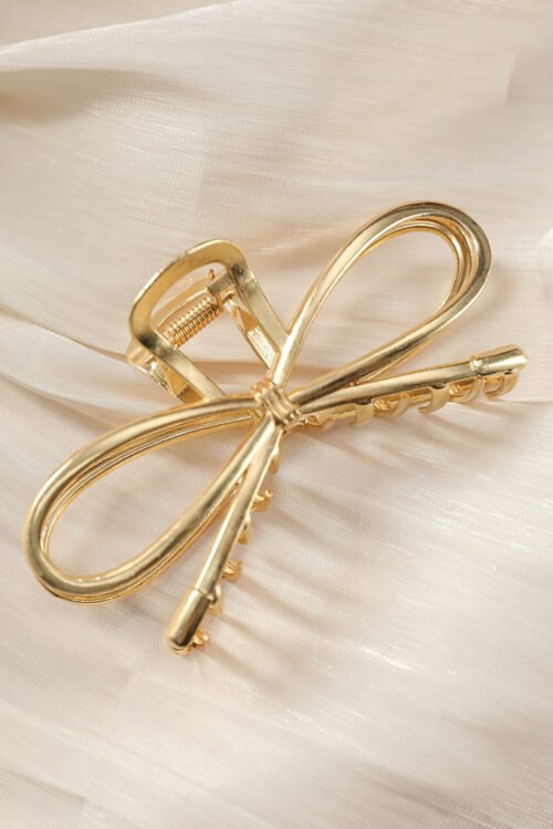 Gold Bowknot Shape Claw Clip - Image 8