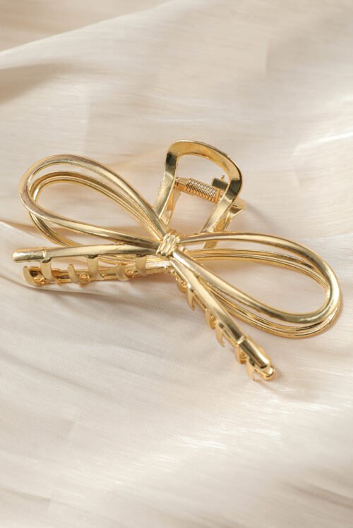Gold Bowknot Shape Claw Clip - Image 7