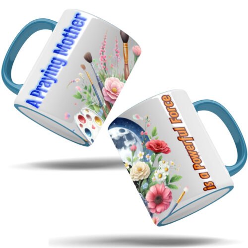 A Praying Mother Is a Powerful Force Mug – 11oz Accent Coffee Cup – Christian Mom Gift – Inspirational Full Bleed Mug – Faith-Based Mother’s Day Drinkware - Image 4